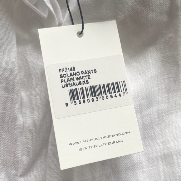 Faithfull the Brand Solano pant in white, size XS - Picture 5 of 5